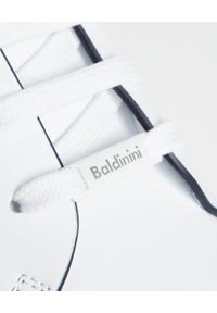 Baldinini - BALDININI - Białe skórzane sneakersy. Okazja: na co dzień. Zapięcie: sznurówki. Kolor: biały. Materiał: skóra. Wzór: gładki #2