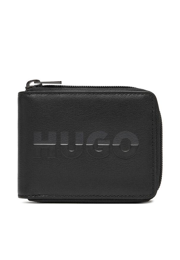 Hugo - Duży Portfel Męski HUGO. Kolor: czarny