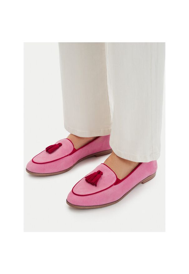 Loafersy Tamaris. Kolor: różowy