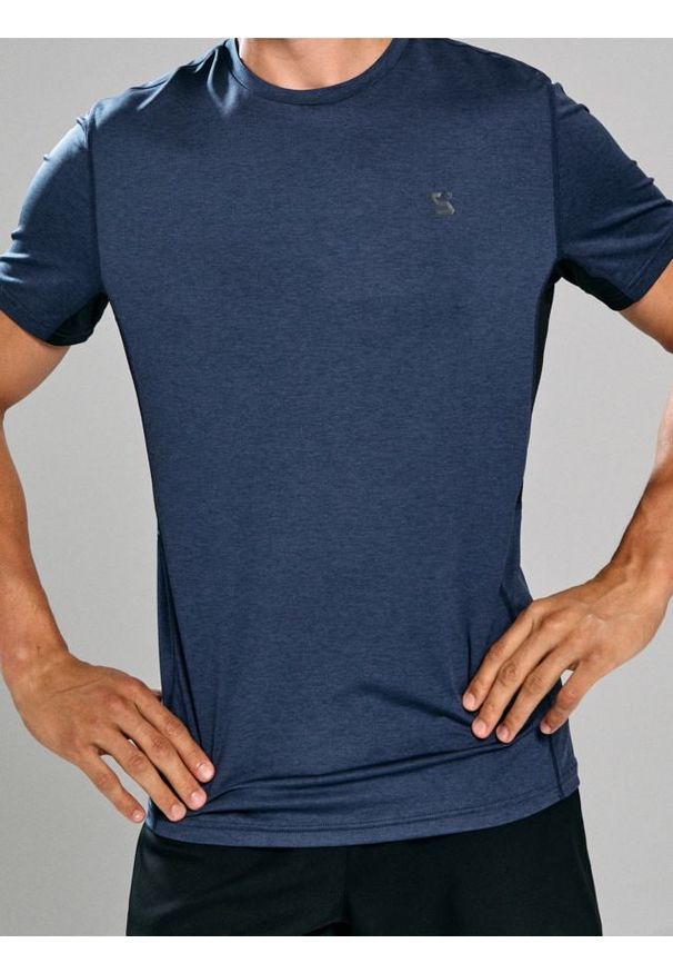 Sinsay - Koszulka slim fit SNSY PERFORMANCE - niebieski. Kolor: niebieski