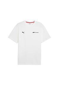 Puma - Męska koszulka F1® ESS+ o luźnym kroju z grafiką PUMA White. Kolor: biały