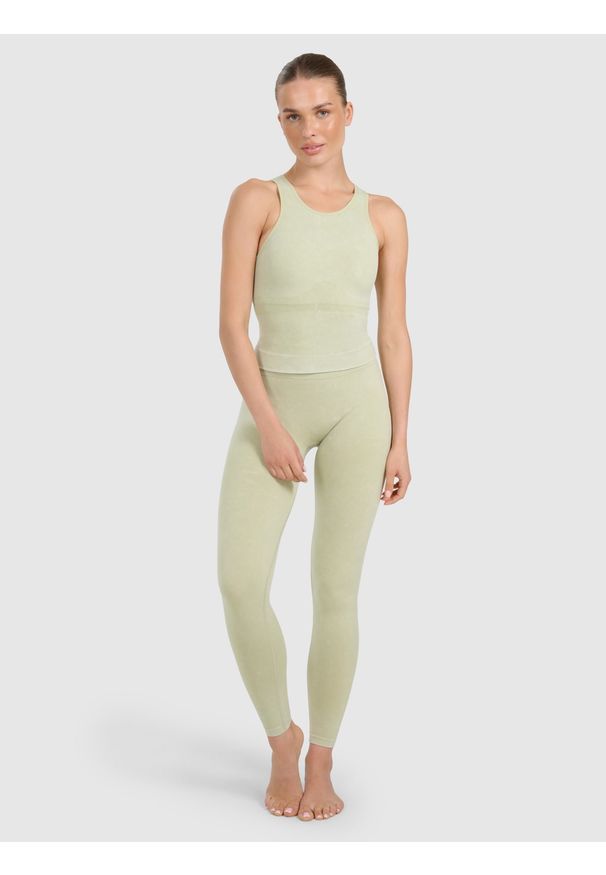 4f - 4F Top do jogi i pilatesu slim szybkoschnący damski - zielony M/L. Kolor: zielony. Materiał: guma, włókno, elastan, materiał. Sport: joga i pilates