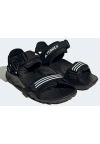 Adidas - Sandały adidas Terrex Cyprex Ultra Sandal Dlx M HP8651 czarne. Zapięcie: pasek. Kolor: czarny. Materiał: materiał, syntetyk, guma. Wzór: paski. Styl: elegancki