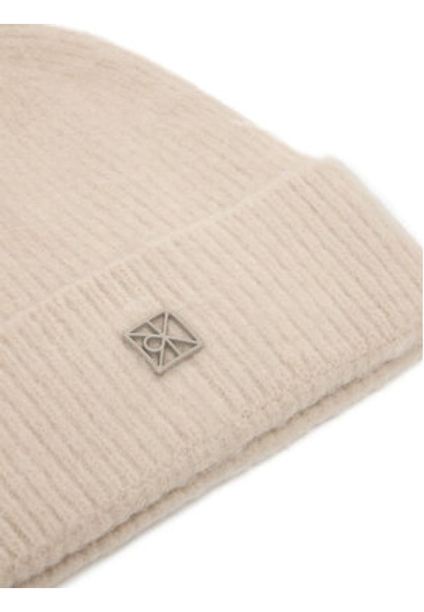 Calvin Klein Czapka Emblem Brushed LV04D8067G Beżowy. Kolor: beżowy. Materiał: materiał, poliamid