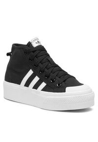 Adidas - adidas Sneakersy Nizza Platform Mid W FY2783 Czarny. Kolor: czarny. Materiał: materiał. Obcas: na platformie #6