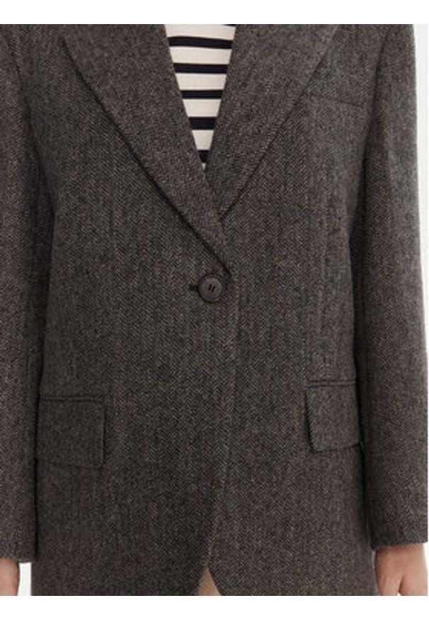 Weekend Max Mara Marynarka Tronto 2525046042 Szary Regular Fit. Kolor: szary. Materiał: wełna