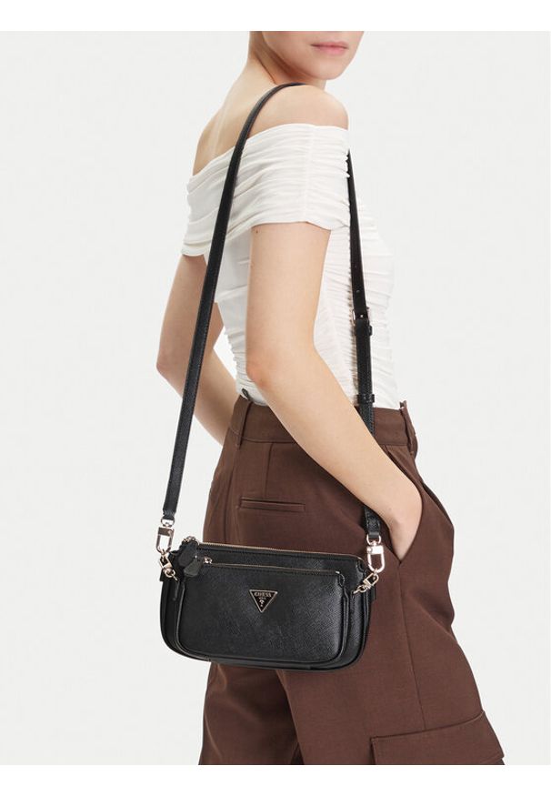 Guess Torebka Noelle II Mini HWZG96 72710 Czarny. Kolor: czarny. Materiał: skórzane