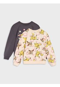 Sinsay - Bawełniana bluza crewneck ze wzorem Pokemon 2 pack - szary. Kolor: szary. Materiał: bawełna