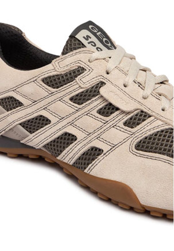 Geox Sneakersy U Snake Original U55MNA 02214 C5V9F Beżowy. Kolor: beżowy. Materiał: skóra, zamsz