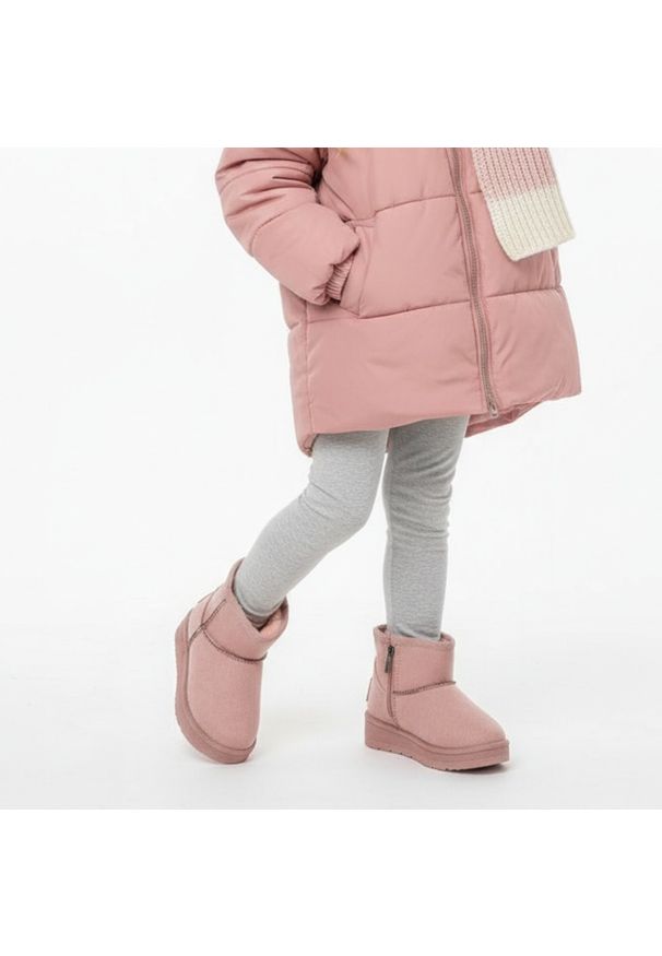 Big-Star - Różowe Śniegowce Big Star Ocieplane Buty Dziecięce. Kolor: różowy. Materiał: syntetyk, materiał, futro. Szerokość cholewki: normalna. Styl: młodzieżowy