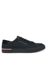 TOMMY HILFIGER - Tommy Hilfiger Tenisówki Core Corporate Vulc Canvas FM0FM05398 Czarny. Kolor: czarny. Materiał: materiał