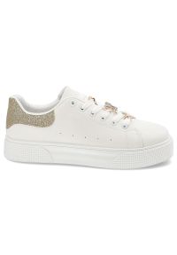 Złote Sneakersy Seastar Blue Modne Buty Damskie. Kolor: biały. Materiał: materiał #6