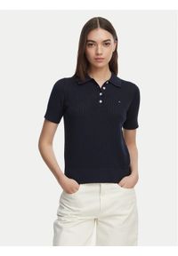 TOMMY HILFIGER - Tommy Hilfiger Polo WW0WW49362 Granatowy Slim Fit. Typ kołnierza: polo. Kolor: niebieski. Materiał: bawełna #1