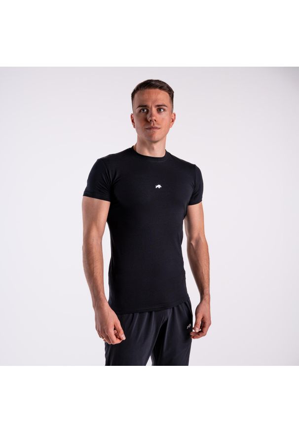 Koszulka slim basic DZIK® czarna. Kolor: czarny