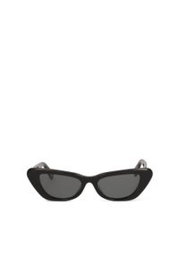 Kazar - Retro okulary przeciwsłoneczne czarne. Kolor: czarny. Materiał: materiał. Wzór: grochy #1