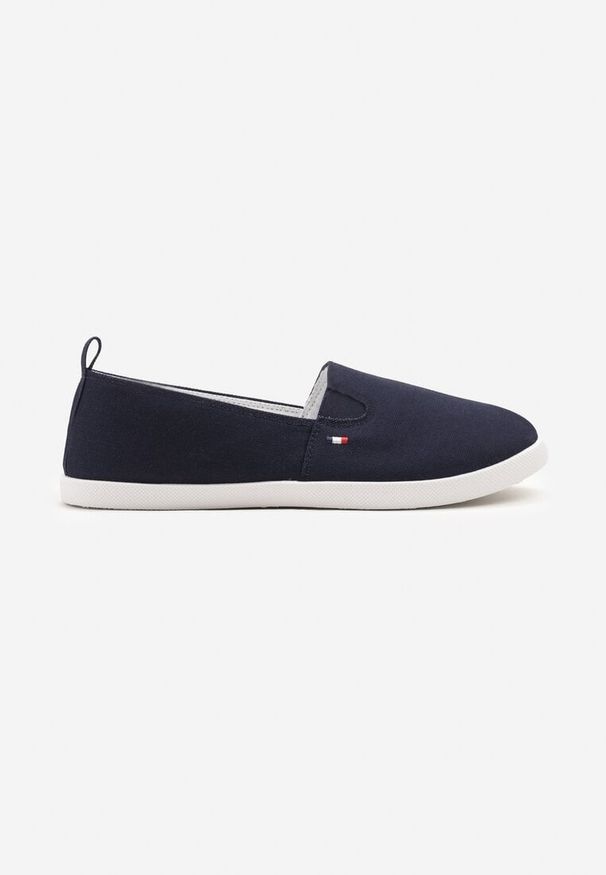 Renee - Granatowe Tenisówki Vices Basic z Materiałowymi Gumkami Aretela. Okazja: na co dzień. Kolor: niebieski. Materiał: materiał. Styl: elegancki, casual