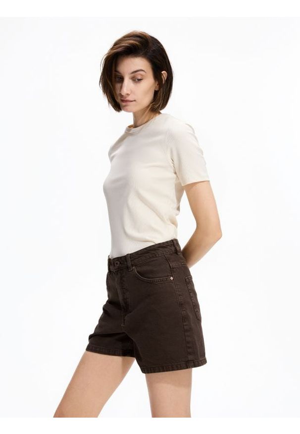 Reserved - Jeansowe szorty - dark grey jeans. Materiał: jeans