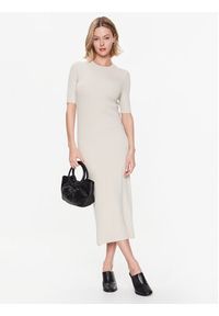 Calvin Klein Sukienka codzienna Rib K20K205277 Beżowy Slim Fit. Okazja: na co dzień. Kolor: beżowy. Typ sukienki: proste. Styl: casual #4