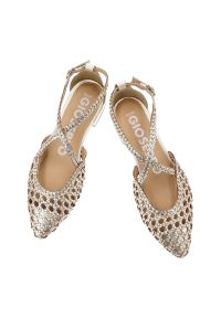 Hot Potatoes by Gioseppo - Czółenka damskie Gioseppo, płaska podeszwa pleciona struktura pasek w kształcie litery T regulowane zapięcie stabilne dopasowanie lekka forma subteln. Zapięcie: pasek. Kolor: srebrny. Wzór: ażurowy. Sezon: lato. Obcas: na płaskiej podeszwie. Styl: elegancki #8