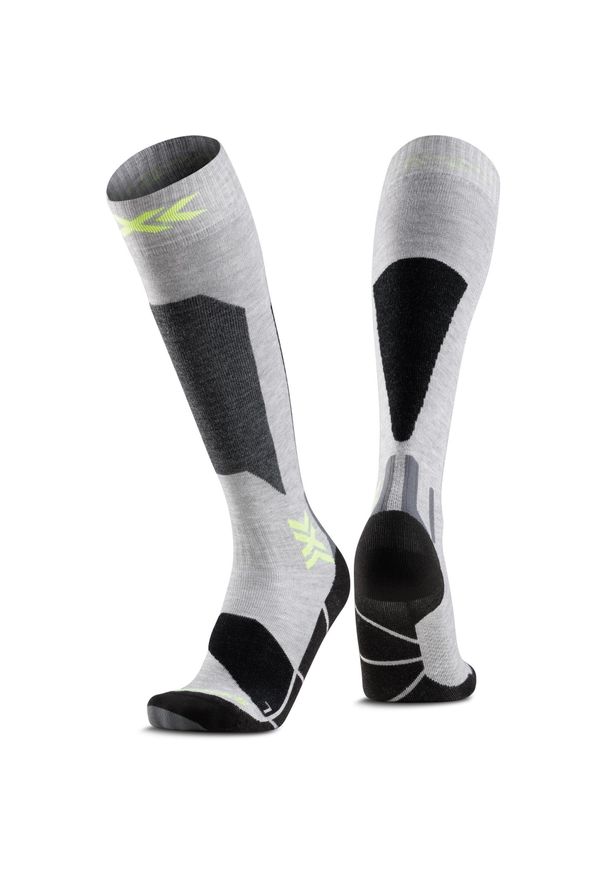 X-Socks - Skarpety narciarskie męskie Ski Discover Otc. Kolor: szary, żółty, wielokolorowy. Sport: narciarstwo