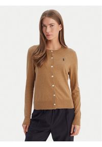 Polo Ralph Lauren Kardigan 211971871007 Beżowy Slim Fit. Typ kołnierza: polo. Kolor: beżowy. Materiał: bawełna #1