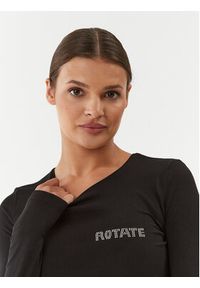 ROTATE Bluzka Logo 111220100 Czarny Slim Fit. Kolor: czarny. Materiał: bawełna