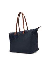 TOMMY HILFIGER - Tommy Hilfiger Torebka Popette Maxi Tote AW0AW17996 Granatowy. Kolor: niebieski. Materiał: skórzane #3