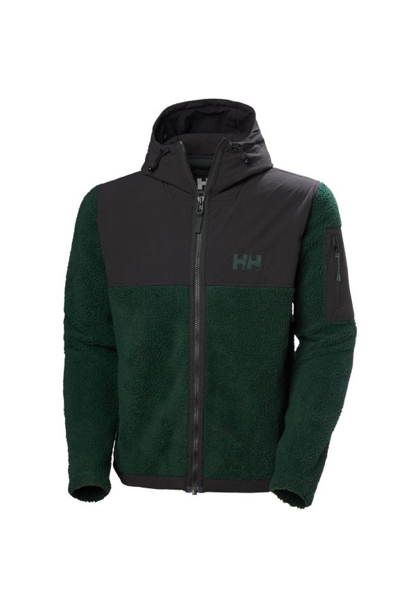 Kurtka z dresu Helly Hansen Patrol Pile. Kolor: czarny, wielokolorowy, zielony. Materiał: dresówka. Sport: turystyka piesza