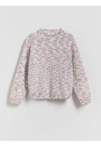 Reserved - Sweter z kolorowym wzorem - wielobarwny. Materiał: dzianina. Wzór: kolorowy