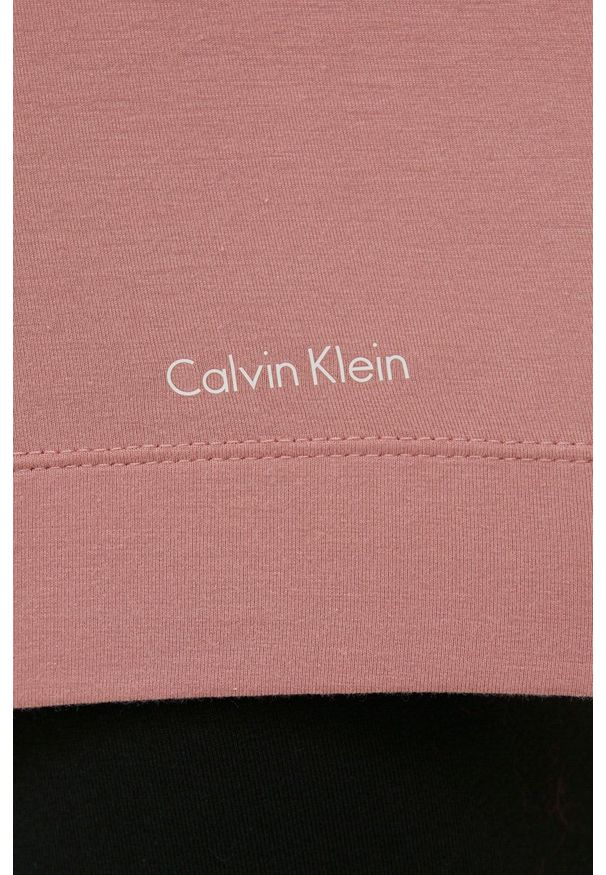 Calvin Klein Underwear t-shirt piżamowy kolor różowy. Kolor: różowy. Materiał: dzianina. Długość: krótkie