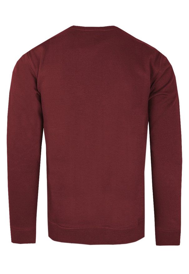 Miękka i Wygodna Męska Bluza - Pako Jeans - Bordowa. Kolor: czerwony. Materiał: poliester, bawełna