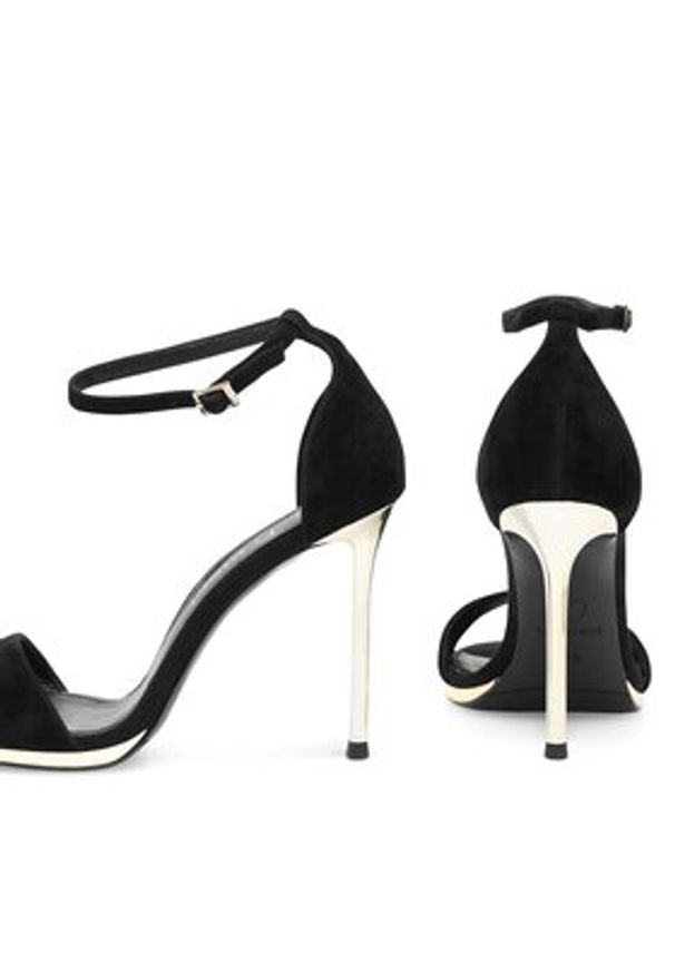 Eva Minge Sandały JEANNETTE-2513-1-1 Czarny. Kolor: czarny. Materiał: zamsz, skóra