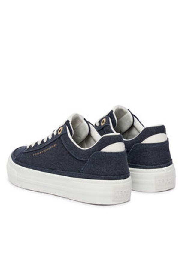 TOMMY HILFIGER - Tommy Hilfiger Tenisówki Th Foxing Platform Washed Canvas FW0FW09172 Niebieski. Kolor: niebieski. Materiał: materiał. Obcas: na platformie