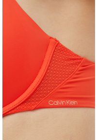 Calvin Klein Underwear biustonosz kolor czerwony gładki. Kolor: pomarańczowy. Materiał: materiał. Rodzaj stanika: wyciągane miseczki, biustonosz z fiszbinami, odpinane ramiączka. Wzór: gładki #2