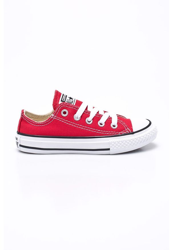 Converse - Tenisówki dziecięce. Nosek buta: okrągły. Zapięcie: sznurówki. Kolor: czerwony. Materiał: syntetyk, materiał, guma. Szerokość cholewki: normalna. Wzór: gładki