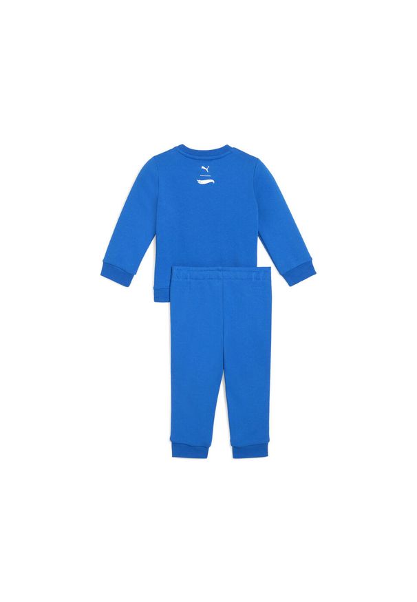 Puma - Zestaw dresowy dla małych dzieci Minicats PUMA × HOT WHEELS™ PUMA. Okazja: na uczelnię. Kolor: niebieski. Materiał: dresówka. Wzór: nadruk