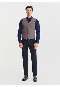 Pako Lorente - PAKO LORENTE – Brązowa kamizelka męska. Kolor: brązowy. Materiał: poliester, wiskoza, elastan. Wzór: melanż #8