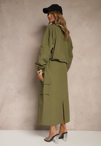 Renee - Zielony Komplet z Bawełną Spódnica i Rozpinana Bluza Evorea. Kolor: zielony. Materiał: bawełna #5