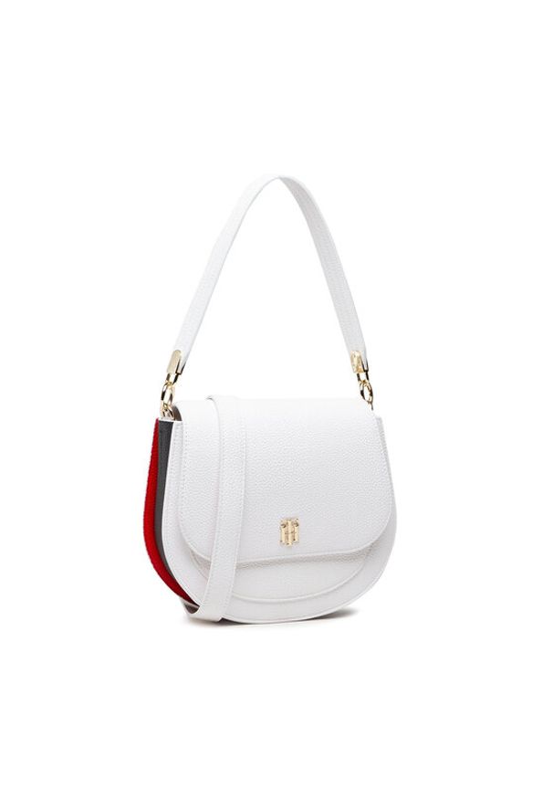 TOMMY HILFIGER - Tommy Hilfiger Torebka Th Element Saddle Bag Corp AW0AW11367 Biały. Kolor: biały. Materiał: skórzane