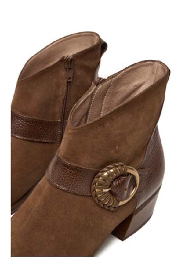 Hispanitas Botki PHI254256 Brązowy. Kolor: brązowy. Materiał: skóra