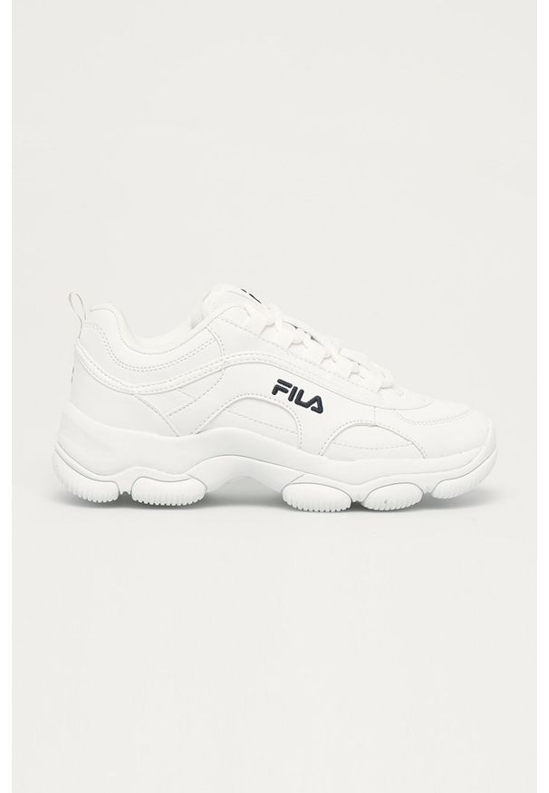 Fila - Buty Strada Dreamster. Nosek buta: okrągły. Zapięcie: sznurówki. Kolor: biały. Materiał: syntetyk, materiał, skóra ekologiczna, guma. Szerokość cholewki: normalna. Obcas: na obcasie. Wysokość obcasa: niski