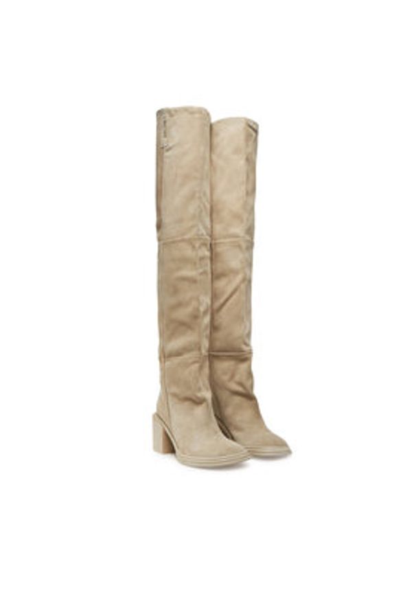 Naked Wolfe Kozaki Nature Beżowy. Kolor: beżowy. Materiał: zamsz, skóra