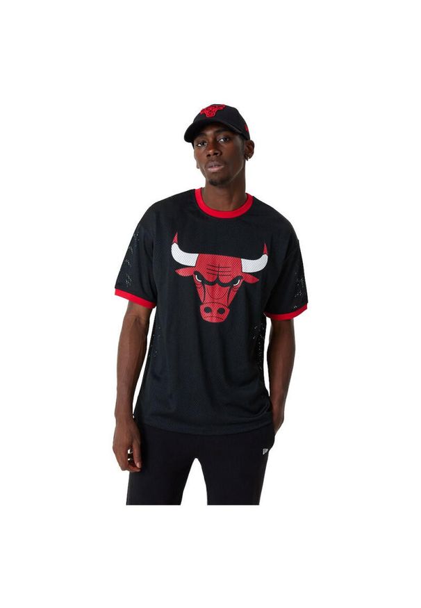 Koszulka do koszykówki New Era NBA Mesh Chicago Bulls Czarny. Kolor: czarny. Materiał: mesh. Sport: koszykówka