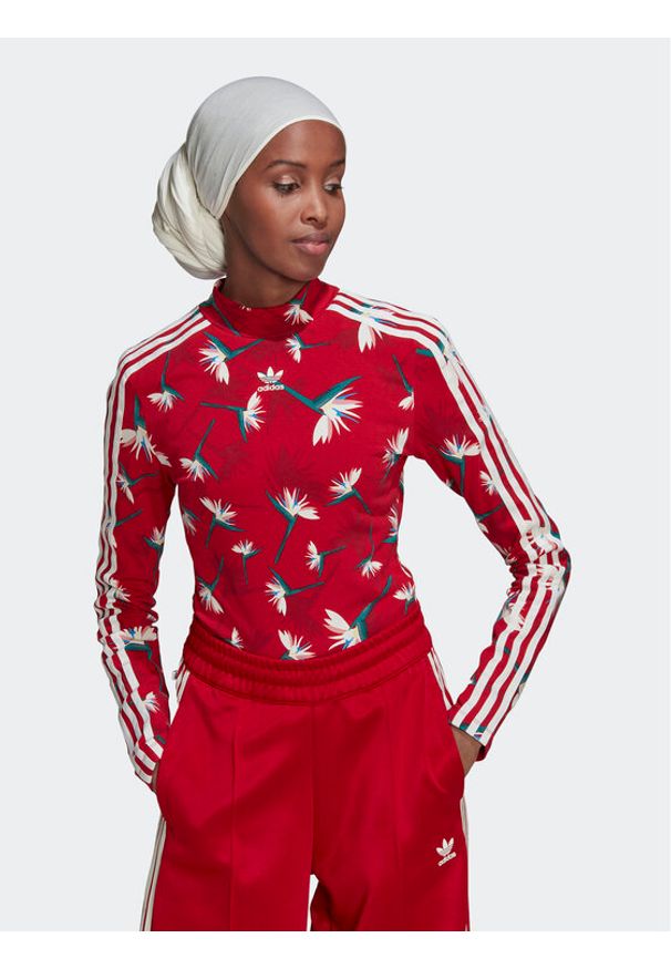 Adidas - adidas Body THEBE MAGUGU HK5211 Czerwony Slim Fit. Kolor: czerwony. Materiał: bawełna