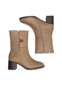 Remonte Botki D0V71-20 Beżowy. Kolor: beżowy. Materiał: skóra #4