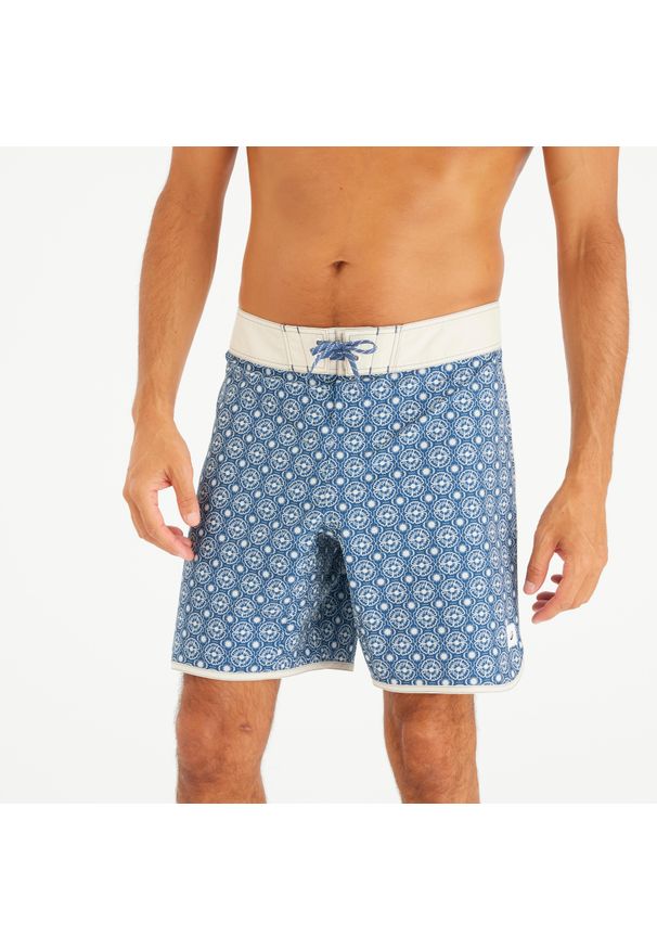OLAIAN - Spodenki surfingowe długie męskie Olaian 500 18" Surfingsun. Kolor: niebieski. Materiał: materiał, elastan, poliester. Długość: długie. Styl: sportowy