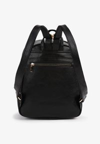 Renee - Czarny Mały Plecak z Regulowanymi Szelkami Zdobiony Metalowym Detalem Labilia. Kolor: czarny. Materiał: jeans. Wzór: aplikacja. Styl: elegancki, casual