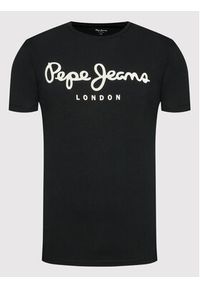 Pepe Jeans T-Shirt Original PM508210 Czarny Slim Fit. Kolor: czarny. Materiał: bawełna #2