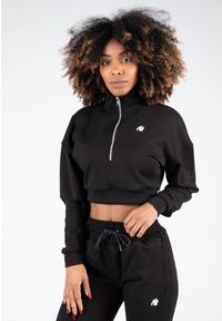 GORILLA WEAR - Ocala Cropped Bluza z zamkiem błyskawicznym do połowy - Czarny. Kolor: czarny. Sport: fitness