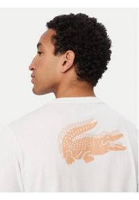 Lacoste T-Shirt TH0003 Biały Regular Fit. Kolor: biały. Materiał: syntetyk #3